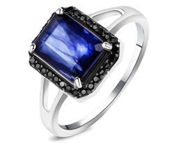 Кольцо, 1 сапфир корунд октагон 7х9 мм/3.51 ct. , шпинель, Рандеву