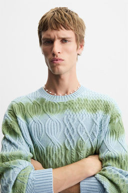SPRAY PRINT CABLE-KNIT SWEATER - Zara фото 5