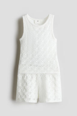 Conjunto de 2 piezas efecto crochet