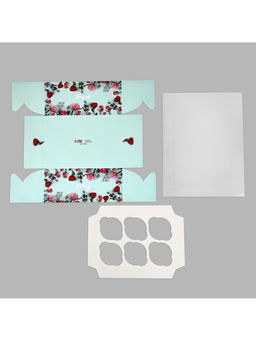 Цена за 5 шт. Коробка для капкейков, кондитерская упаковка, 6 ячеек Present, 23×16×10 см