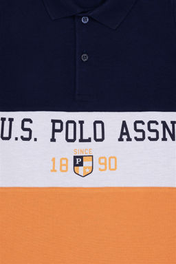 Оранжевая футболка с воротником-поло для мальчика Неожиданная скидка в корзине - U.s. polo assn фото 5