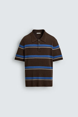 POLO PUNTO JACQUARD RAYAS / Marr?n - Zara фото 7