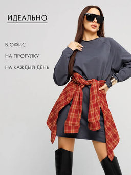 Женское платье с рукавом реглан из футера 2-х нитки Lingeamo графит ВП-11 (33)