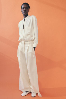 ZW COLLECTION PLEATED WIDE-LEG TROUSERS