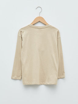 Bisiklet Yaka Basic Uzun Kollu Pamuklu Erkek ?ocuk Ti??rt - Waikiki фото 2