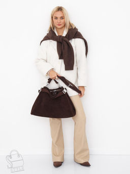 Сумка женская кожаная 6149Q coffee Polina&Eiterou