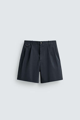 BERMUDA CHINO REGULAR FIT PLIEGUES / Marino