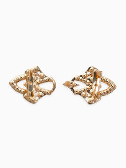 Зажим для кардигана «Ажур. Винтажные пики», белый в золоте