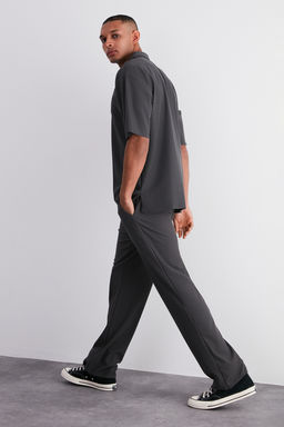 Fume /Wide Leg Dokulu K?r?smaz Gizli Kordonlu Tek Parca Esofman Alt? TMNSS23EA00013