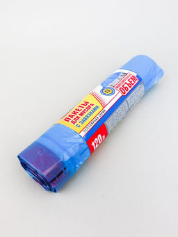 Avikomp пакеты для мусора, 120л*10шт, Стандарт, с Завязками, в Рулоне (синие) 15мкм