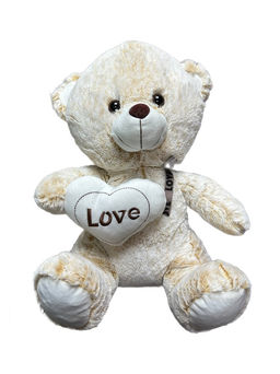 Мишка песцовый с сердцем в лапке, 40см (Белоруссия)