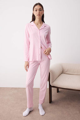 Pembe Ekose / Kareli 30/1 penye suprem Orme Pijama Tak?m? THMAW26PT00073 - Trendyolmilla фото 5