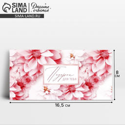 Цена за 10 шт. Конверт для денег Подарок для тебя, 16.5?8 см