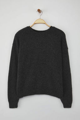 Antrasit Yunlu Yumusak Dokulu Genis Kal?p Triko Kazak TWOAW26KZ00224 - Trendyolmilla фото 5