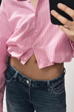 STRIPED POPLIN SHIRT WITH PUFF SLEEVES - Zara фото 10