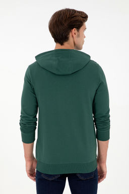 Мужской темно-зеленый вязаный кардиган - U.s. polo assn фото 5