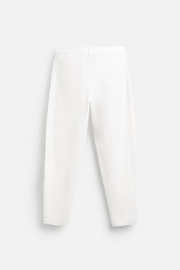 TEXTURED PLEATED TROUSERS - Zara фото 7