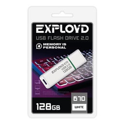 Флеш-накопитель 128Гб USB 2.0 "Exployd 670" белый