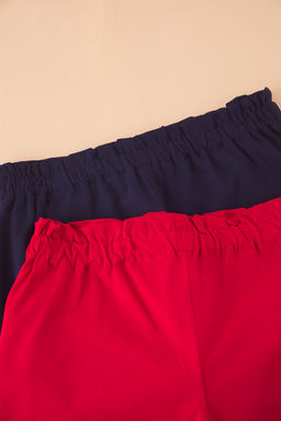 K?rm?z?-Lacivert 2li K?z Cocuk %100 Pamuk Bask?l? Lastikli Orme Sort TKDSS25SR00024 - Trendyolmilla фото 2