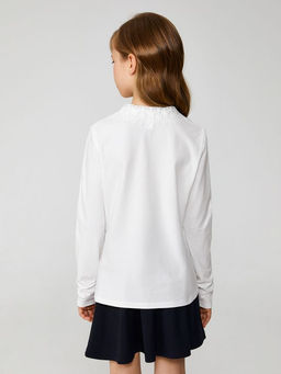 ACOOLA / Блузка детская для девочек Flores молочный фото 4