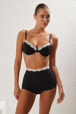 TRENDYOLMILLA Siyah-Bej 2li Paket Pamuklu Dantel Detayl? Boxer Orme Kulot THMSS25KU00025 фото 2