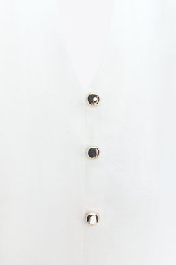 HALTER WAISTCOAT TOP LINEN BLEND - Zara фото 21