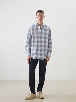 Regular Fit Uzun Kollu Ekose Poplin Erkek G?mlek