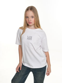 Футболка с принтом 22-9019 белый - Mini maxi фото 6