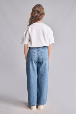 %100 Pamuk Straight Fit Jean Pantolon K_z _ocuk - Defacto фото 5