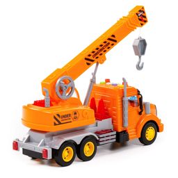 Профи, автомобиль-кран инерционный (со светом и звуком) (оранжевый) (в коробке) - Полесье фото 4