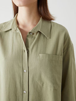 Oversize Keten Kar???ml? Kad?n G?mlek