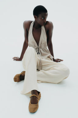 SPLIT SUEDE BALLERINAS - Zara фото 7