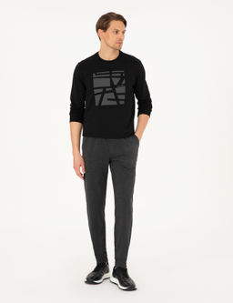 Antrasit Melanj Slim Fit Pa_as_ Lastikli E_ofman Alt_