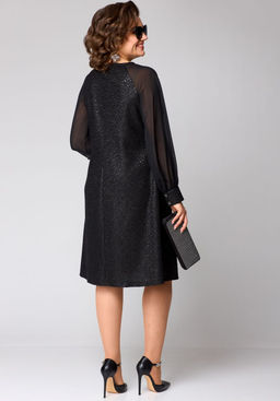 Платье EVA GRANT 7279В-Р черный+шифон