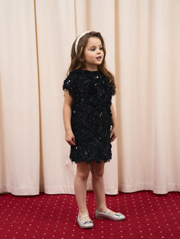 Платье с перьями "Уголь"