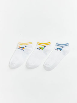 Desenli Erkek ?ocuk Patik ?orap 3l?