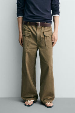 PANTAL?N WIDE FIT TRABILLA / Khaki - Zara фото 2
