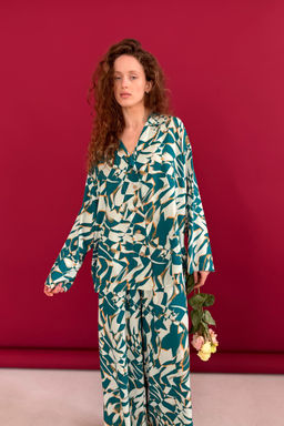 Блузка СЕТ113/01/Белый, зеленый