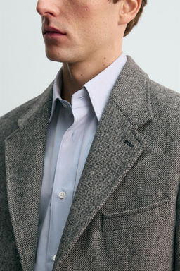 100% WOOL TEXTURED BLAZER AARON LEVINE X ZARA  фото 6