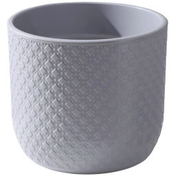 Кашпо для цветов пластиковое 3,2л d-17,5см "Клевер" во вставкой серый шёлк