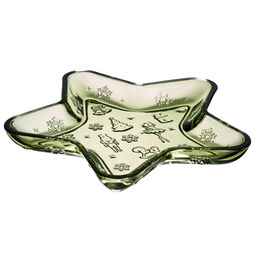 Блюдо сервировочное "Щелкунчик" green в форме звезды, 21*21*2,5 см 355-415 355-415 #НовыйГод /АРТИ-М/