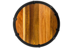 Поднос 28*28*6,5 с металлическими ручками, круглый, акация