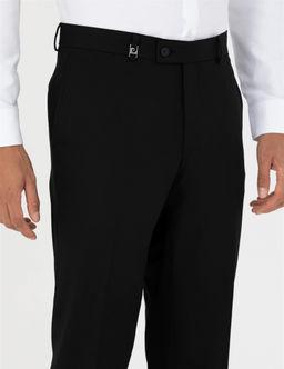 Siyah Slim Fit Kuma_ Pantolon