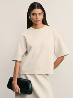 Базовая укороченная футболка из плотного джерси / Zarina