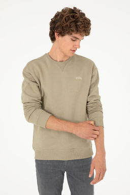 Мужской базовый свитшот светло-хаки - U.s. polo assn фото 3
