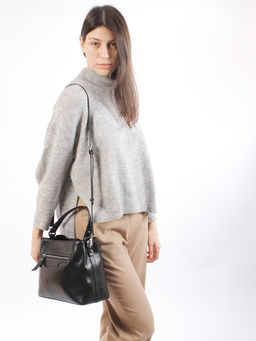 LACCOMA сумка Y2316-3-черный натуральная кожа полиэстер фото 4