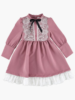 Нарядное платье с кружевной отделкой UD 6901 розовый - Mini maxi фото 8