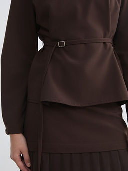 Bisiklet Yaka Kemerli Bluz