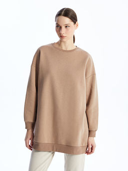 Bisiklet Yaka Kad?n Kal?n Sweatshirt Tunik