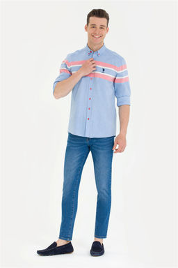 U. S. Polo Assn Мужская синяя рубашка с длинным рукавом - U.s. polo assn фото 11